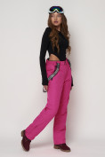 Купить Полукомбинезон брюки горнолыжные женские малинового цвета 2221M, фото 2
