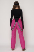 Купить Полукомбинезон брюки горнолыжные женские малинового цвета 2221M, фото 4