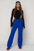 Купить Полукомбинезон брюки горнолыжные женские синего цвета 2221S, фото 19