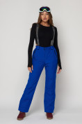 Купить Полукомбинезон брюки горнолыжные женские синего цвета 2221S, фото 4