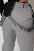 Купить Полукомбинезон брюки горнолыжные женские серого цвета 2221Sr, фото 11