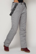 Купить Полукомбинезон брюки горнолыжные женские серого цвета 2221Sr, фото 16
