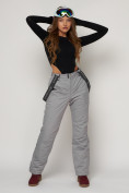 Купить Полукомбинезон брюки горнолыжные женские серого цвета 2221Sr