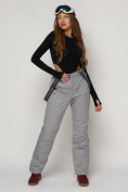 Купить Полукомбинезон брюки горнолыжные женские серого цвета 2221Sr, фото 2