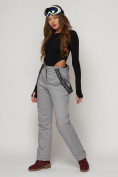 Купить Полукомбинезон брюки горнолыжные женские серого цвета 2221Sr, фото 3