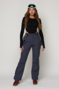 Купить Полукомбинезон брюки горнолыжные женские темно-серого цвета 2221TC, фото 5
