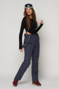 Купить Полукомбинезон брюки горнолыжные женские темно-серого цвета 2221TC, фото 7