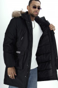 Купить Парка мужская зимняя с мехом черного цвета 2223Ch, фото 11