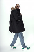 Купить Парка мужская зимняя с мехом черного цвета 2223Ch, фото 23