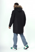 Купить Парка мужская зимняя с мехом черного цвета 2223Ch, фото 5