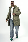 Купить Парка мужская зимняя с мехом цвета хаки 2223Kh, фото 11