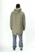 Купить Парка мужская зимняя с мехом цвета хаки 2223Kh, фото 4