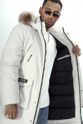 Купить Парка мужская зимняя с мехом светло-серого цвета 2223SS, фото 14