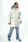Купить Парка мужская зимняя с мехом светло-серого цвета 2223SS, фото 3