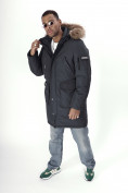 Купить Парка мужская зимняя с мехом темно-серого цвета 2223TC, фото 17