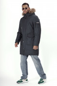 Купить Парка мужская зимняя с мехом темно-серого цвета 2223TC, фото 2