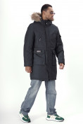 Купить Парка мужская зимняя с мехом темно-серого цвета 2223TC, фото 3