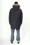 Купить Парка мужская зимняя с мехом темно-серого цвета 2223TC, фото 4