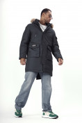 Купить Парка мужская зимняя с мехом темно-серого цвета 2223TC, фото 7