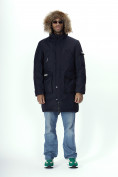 Купить Парка мужская зимняя с мехом темно-синего цвета 2223TS, фото 12