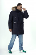 Купить Парка мужская зимняя с мехом темно-синего цвета 2223TS, фото 3