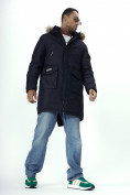 Купить Парка мужская зимняя с мехом темно-синего цвета 2223TS, фото 8