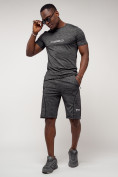 Купить Спортивный костюм летний мужской темно-серого цвета 22265TC, фото 6