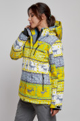 Купить Горнолыжная куртка женская зимняя желтого цвета 22302J, фото 2