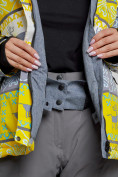 Купить Горнолыжная куртка женская зимняя желтого цвета 22302J, фото 5