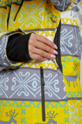 Купить Горнолыжная куртка женская зимняя желтого цвета 22302J, фото 7