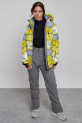 Купить Горнолыжная куртка женская зимняя желтого цвета 22302J, фото 8