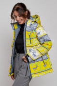 Купить Горнолыжная куртка женская зимняя желтого цвета 22302J, фото 9