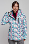 Купить Горнолыжная куртка женская зимняя серого цвета 22302Sr, фото 7
