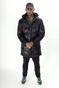 Купить Куртка удлинённая мужская зимняя черного цвета 22306Ch, фото 11
