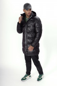 Купить Куртка удлинённая мужская зимняя черного цвета 22306Ch, фото 12