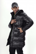 Купить Куртка удлинённая мужская зимняя черного цвета 22306Ch, фото 16