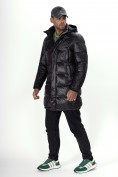 Купить Куртка удлинённая мужская зимняя черного цвета 22306Ch, фото 2
