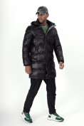 Купить Куртка удлинённая мужская зимняя черного цвета 22306Ch, фото 3