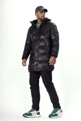 Купить Куртка удлинённая мужская зимняя черного цвета 22306Ch, фото 9