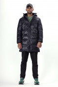 Купить Куртка удлинённая мужская зимняя темно-синего цвета 22306TS