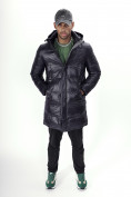 Купить Куртка удлинённая мужская зимняя темно-синего цвета 22306TS, фото 11