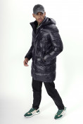 Купить Куртка удлинённая мужская зимняя темно-синего цвета 22306TS, фото 12