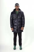Купить Куртка удлинённая мужская зимняя темно-синего цвета 22306TS, фото 18
