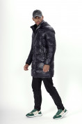 Купить Куртка удлинённая мужская зимняя темно-синего цвета 22306TS, фото 19