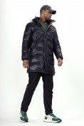Купить Куртка удлинённая мужская зимняя темно-синего цвета 22306TS, фото 2