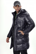 Купить Куртка удлинённая мужская зимняя темно-синего цвета 22306TS, фото 9