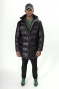 Купить Куртка удлинённая мужская зимняя черного цвета 22307Ch, фото 11