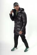 Купить Куртка удлинённая мужская зимняя черного цвета 22307Ch, фото 12