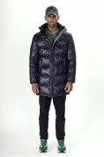 Купить Куртка удлинённая мужская зимняя темно-синего цвета 22307TS, фото 11