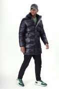 Купить Куртка удлинённая мужская зимняя темно-синего цвета 22307TS, фото 13